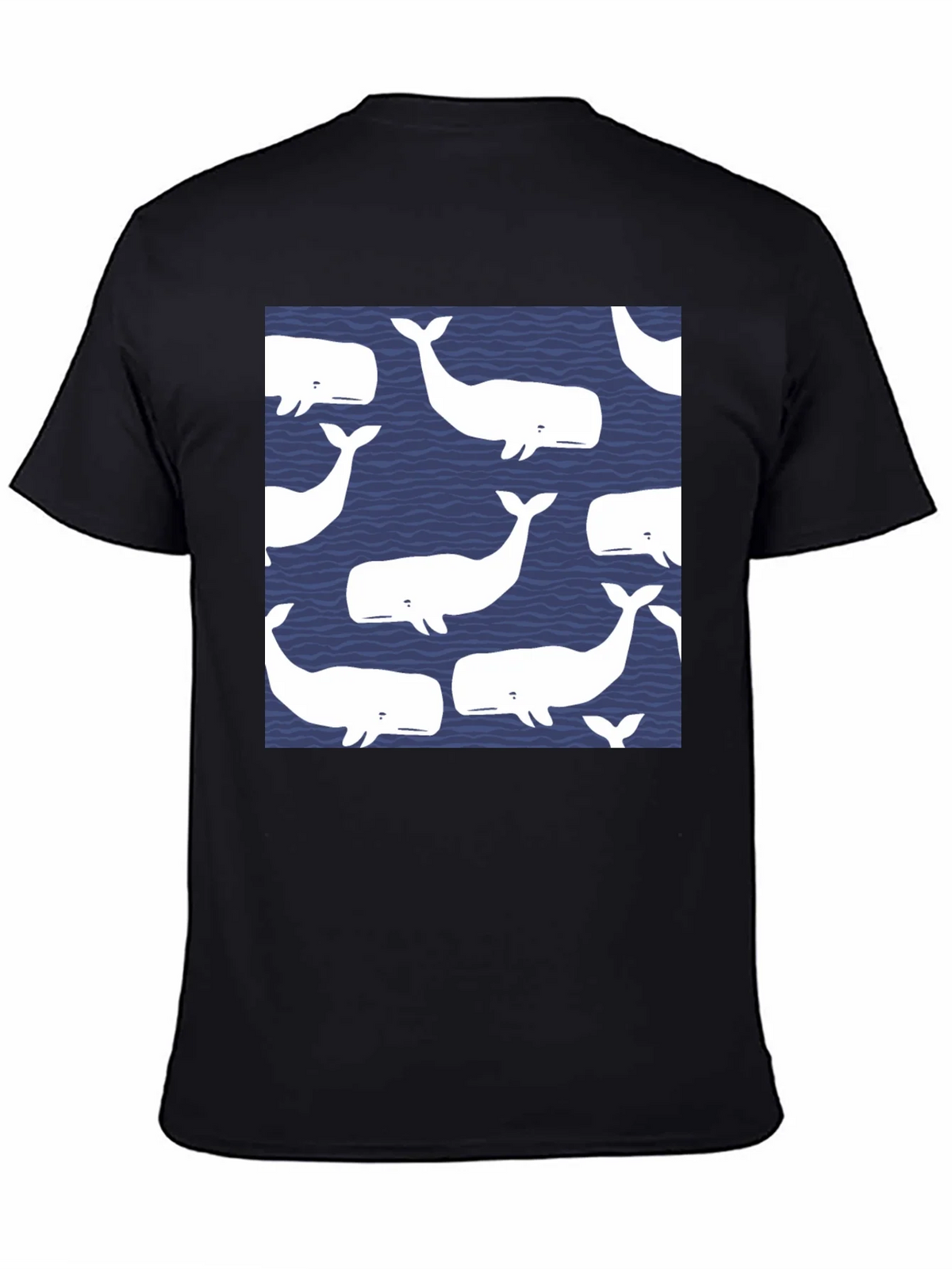 Whale Pattern Black T-Shirt product image 4