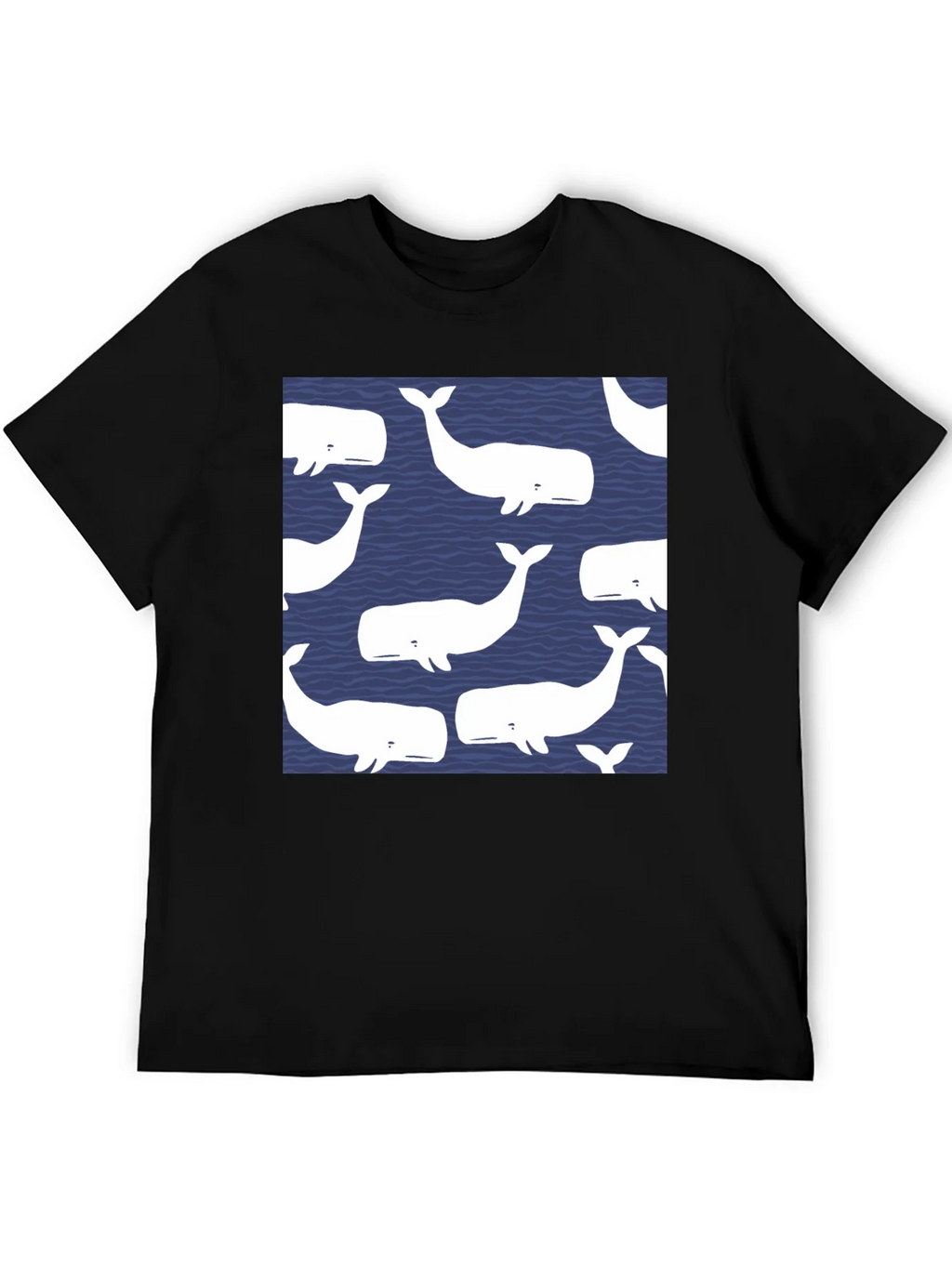 Whale Pattern Black T-Shirt product image 5