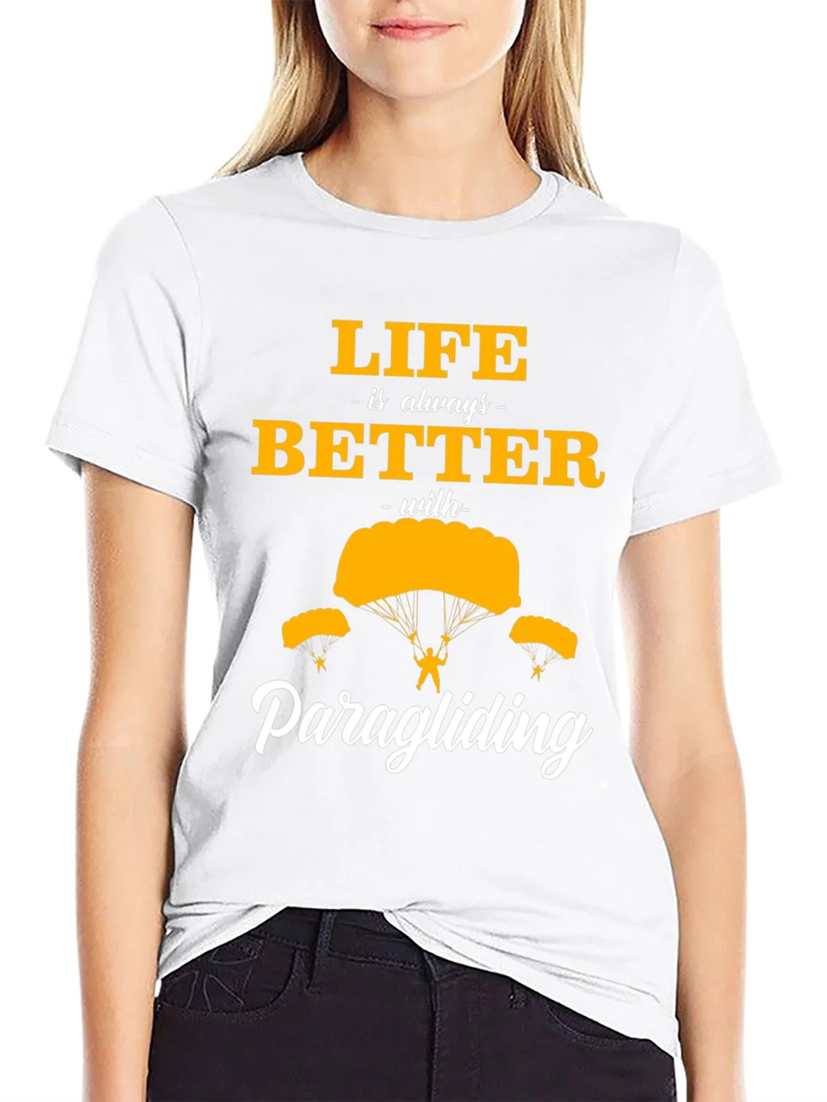 Life is Better Paragliding Black T-Shirt product image 8