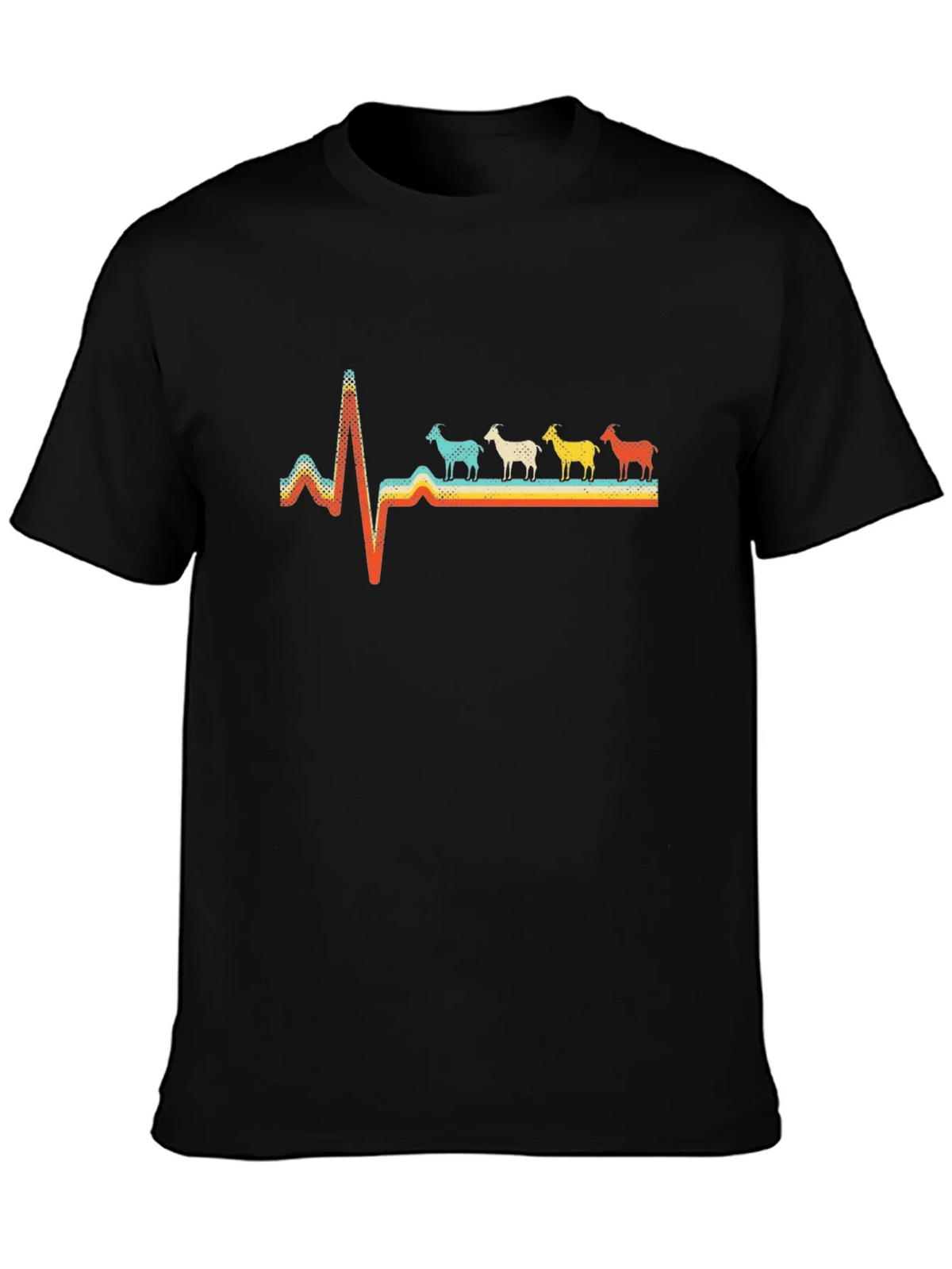 Goat Heartbeat Retro T-Shirt product image 3
