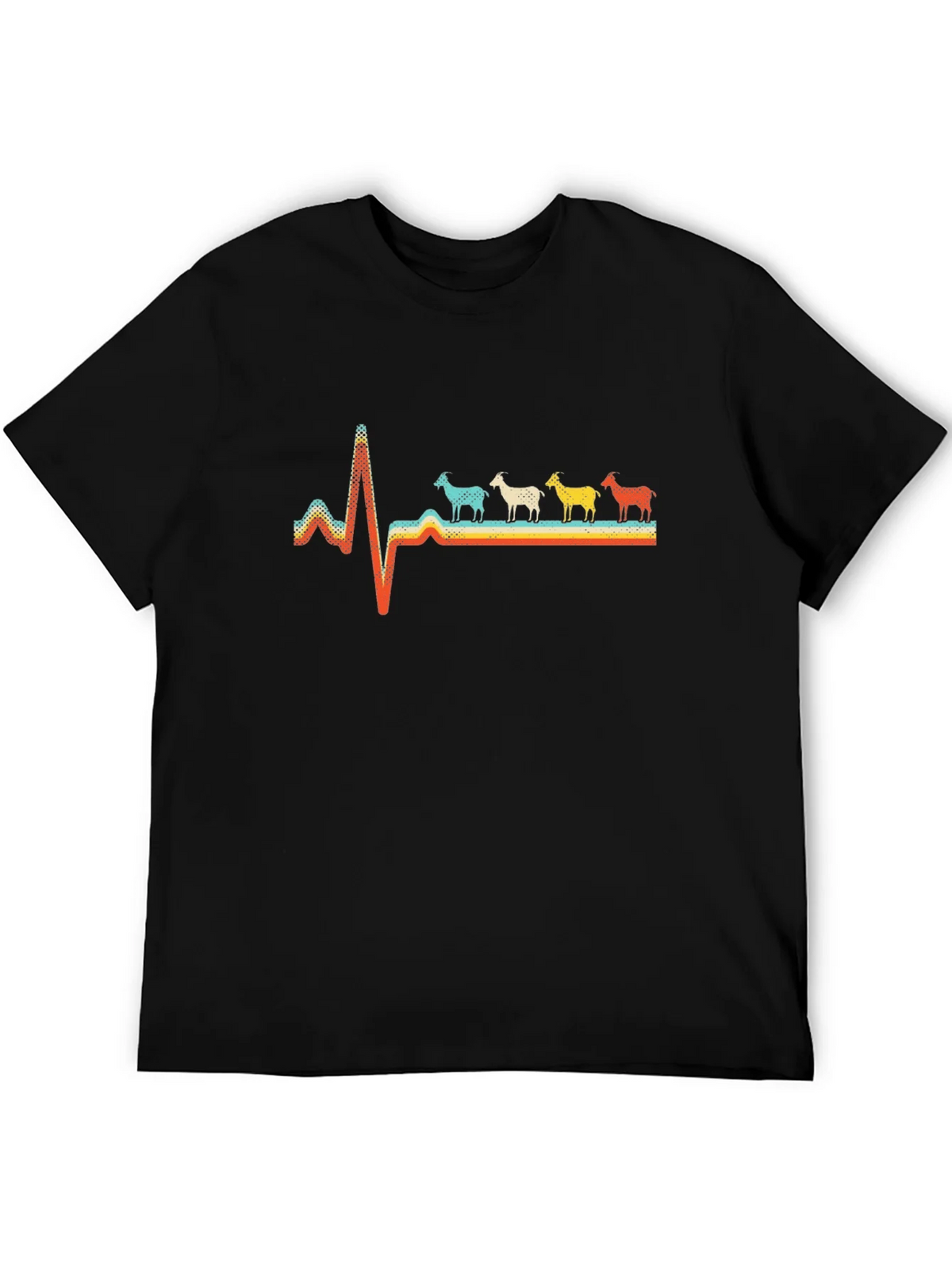 Goat Heartbeat Retro T-Shirt product image 5