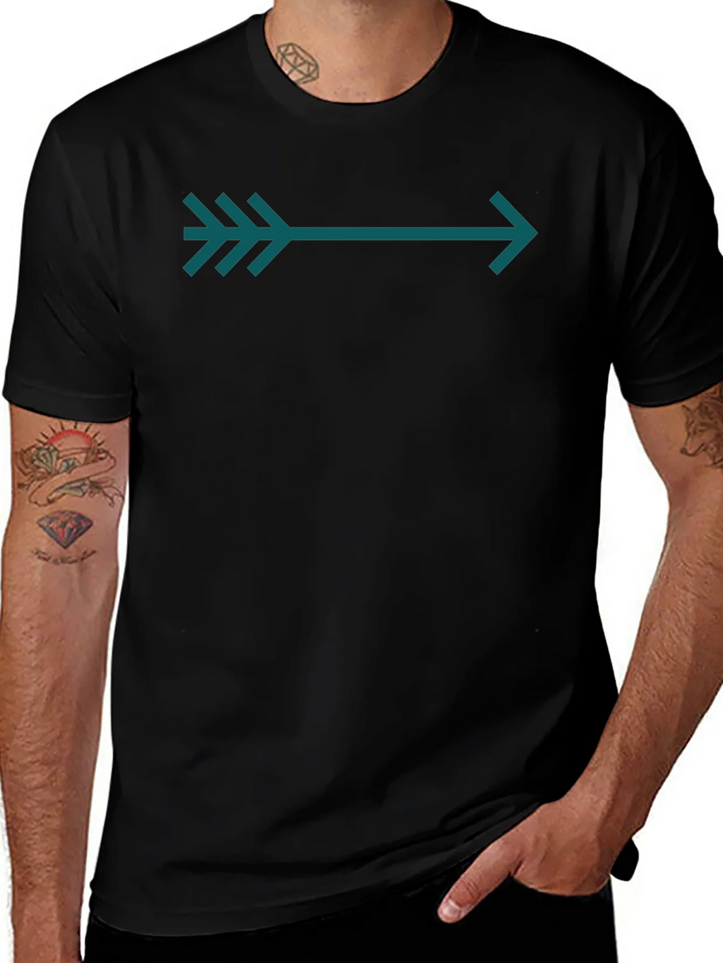 Arrow Graphic Tee - Teal on Black product image 1