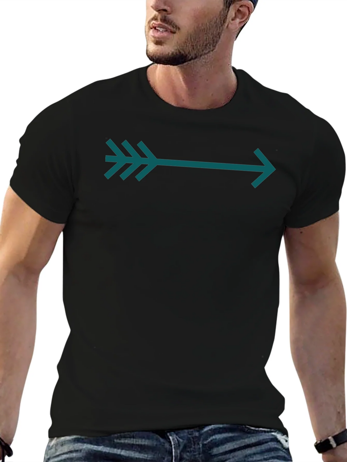 Arrow Graphic Tee - Teal on Black product image 6