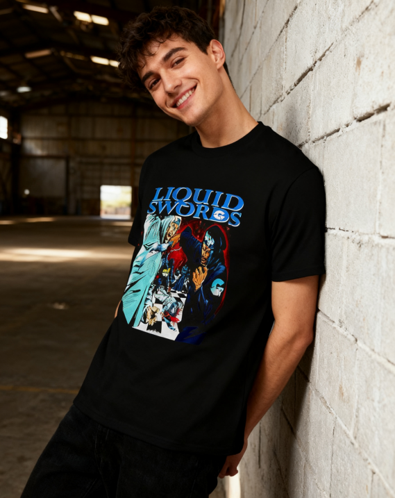 Liquid Swords Hip-Hop Graphic T-Shirt - 100% Cotton, Retro product image 1