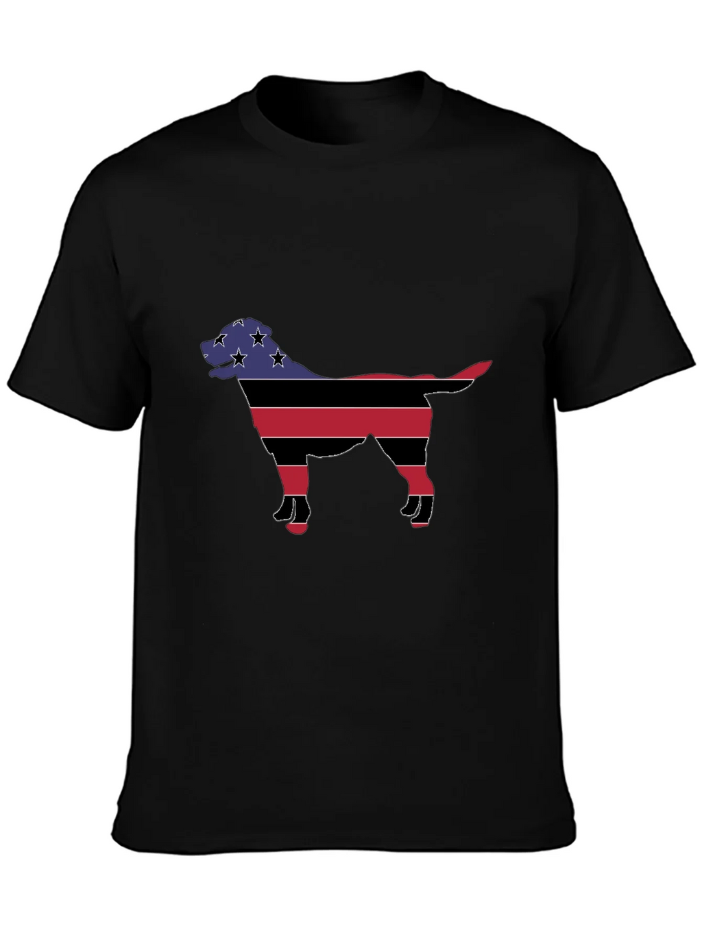 Patriotic Dog Silhouette T-Shirt - Black product image 3