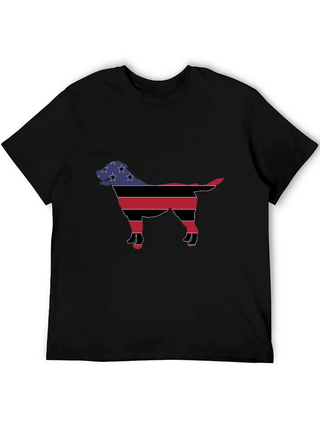 Patriotic Dog Silhouette T-Shirt - Black product image 5