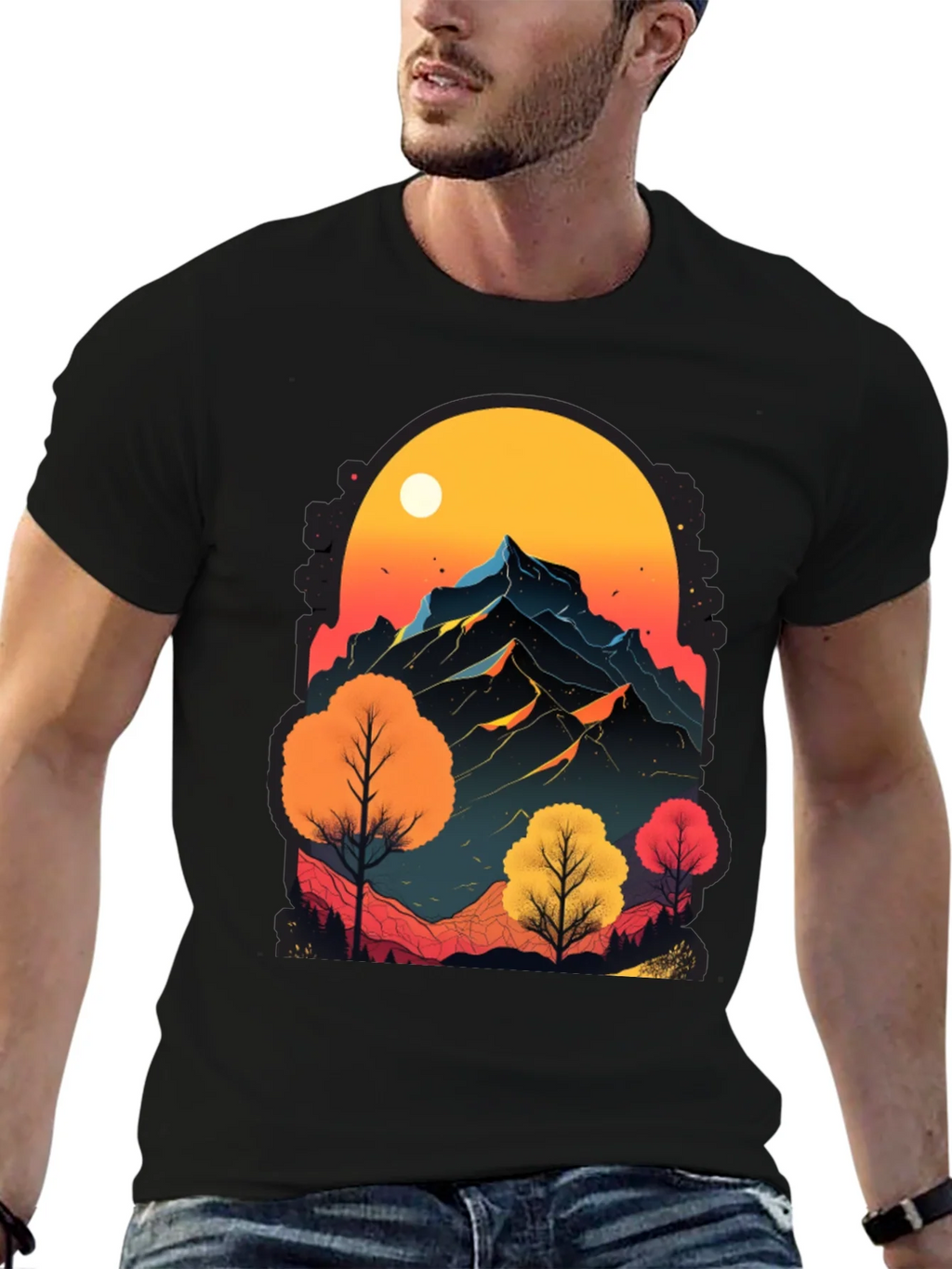 Mountain Sunset Graphic Tee - Nature Inspired Design product image 6