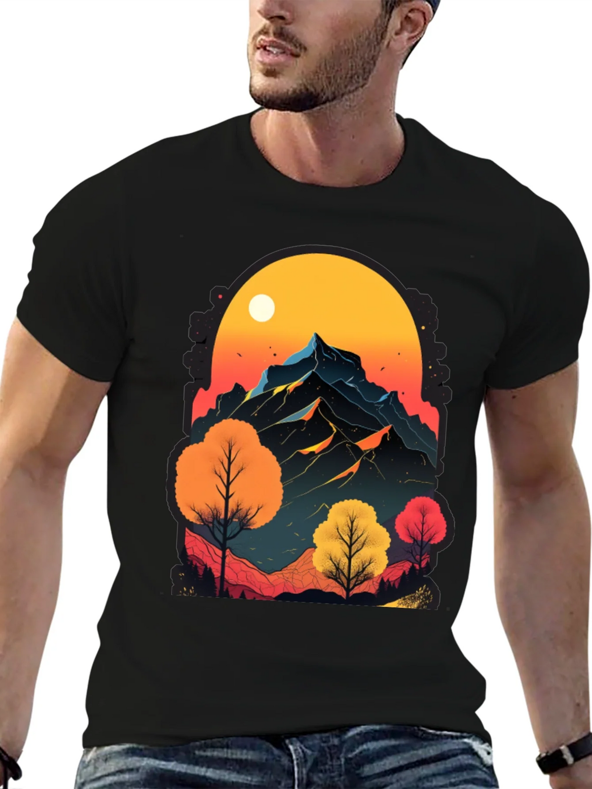 Mountain Sunset Graphic Tee - Nature Inspired Design product image 6