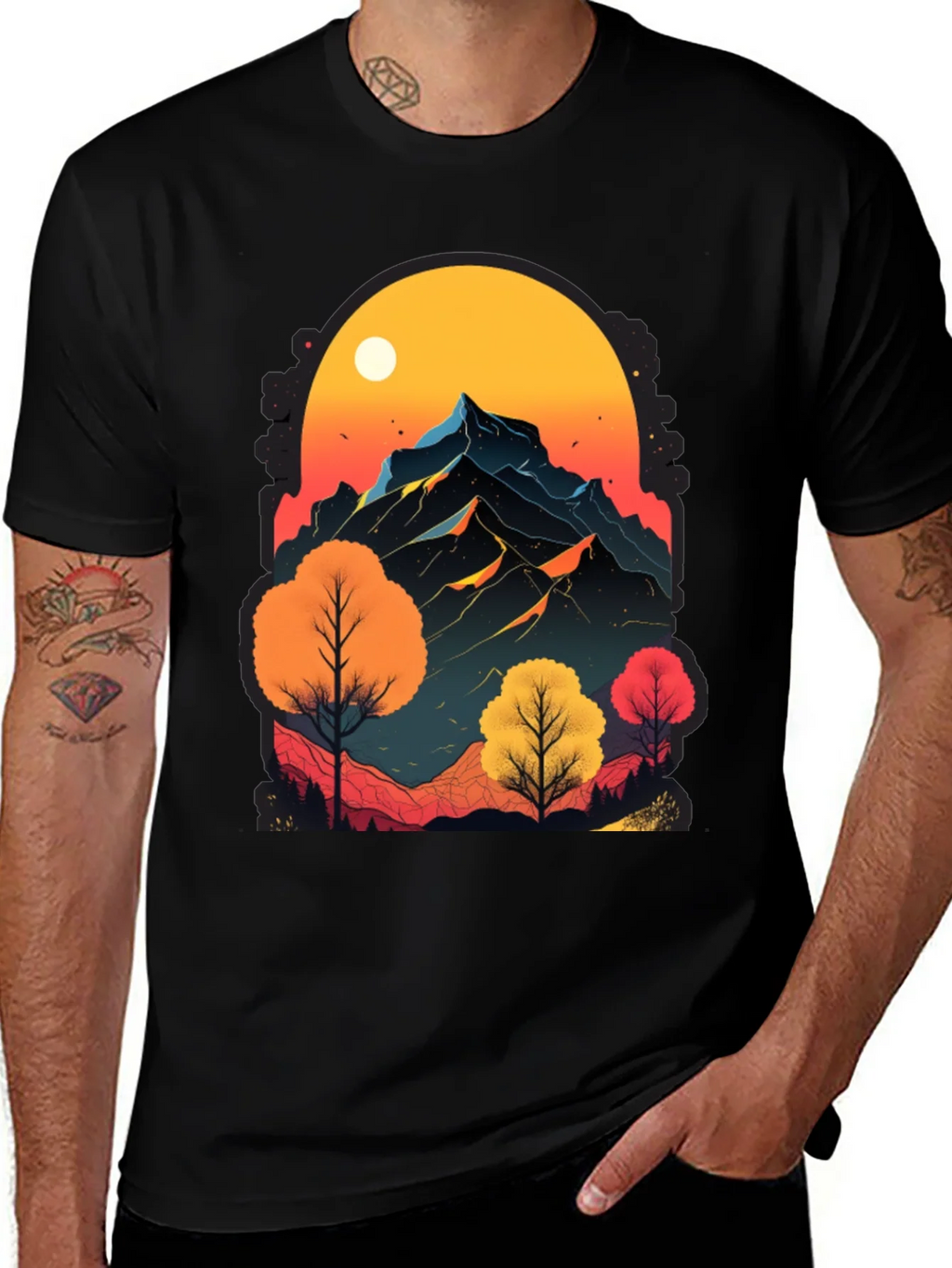Mountain Sunset Graphic Tee - Nature Inspired Design product image 1