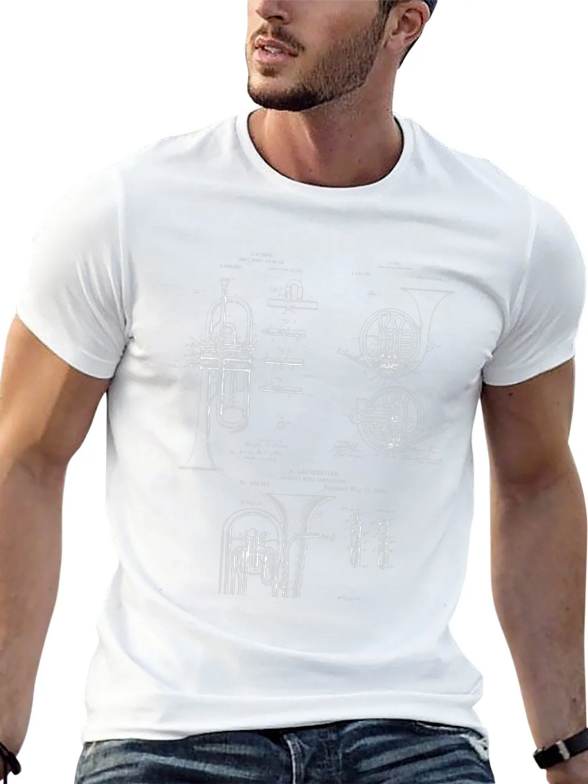 Musical Instrument Blueprint Graphic Tee product image 12