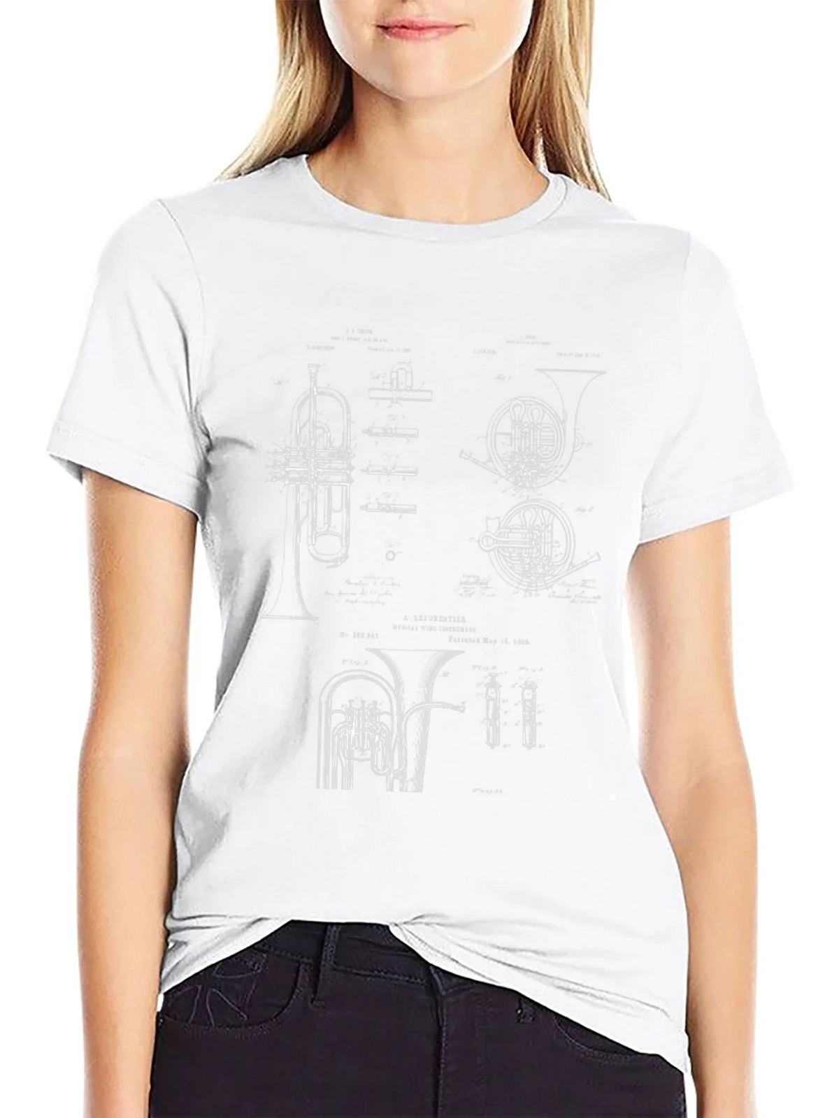 Musical Instrument Blueprint Graphic Tee product image 8