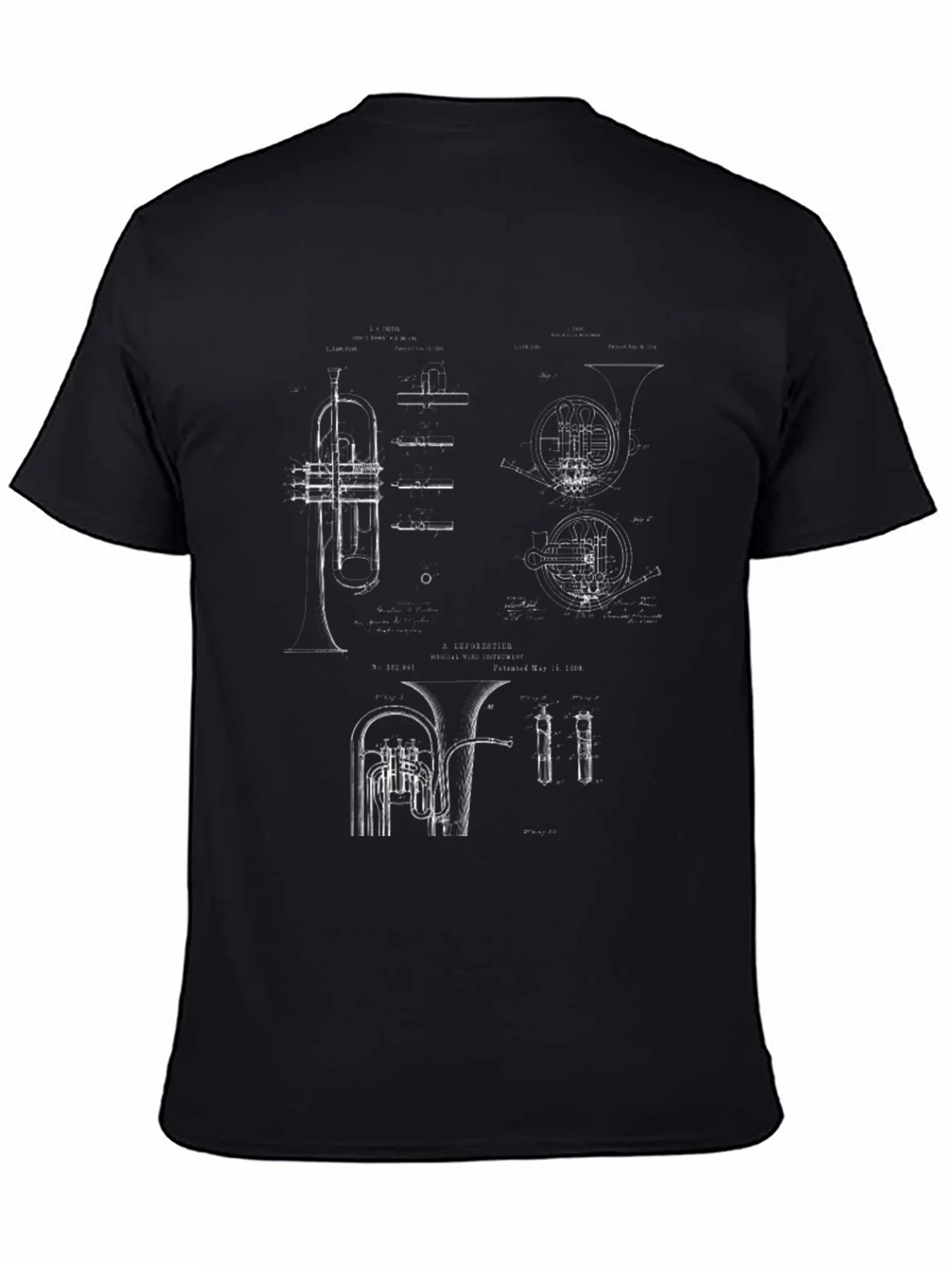 Musical Instrument Blueprint Graphic Tee product image 4
