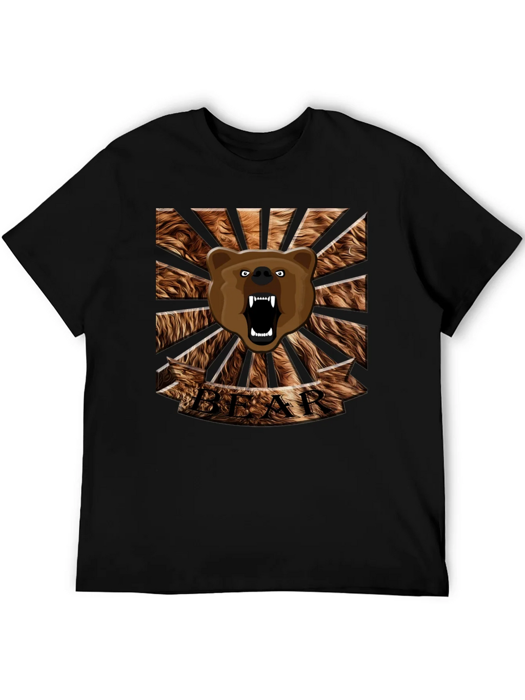 Roaring Bear Graphic T-Shirt - Mens Black Crew Neck Tee product image 5