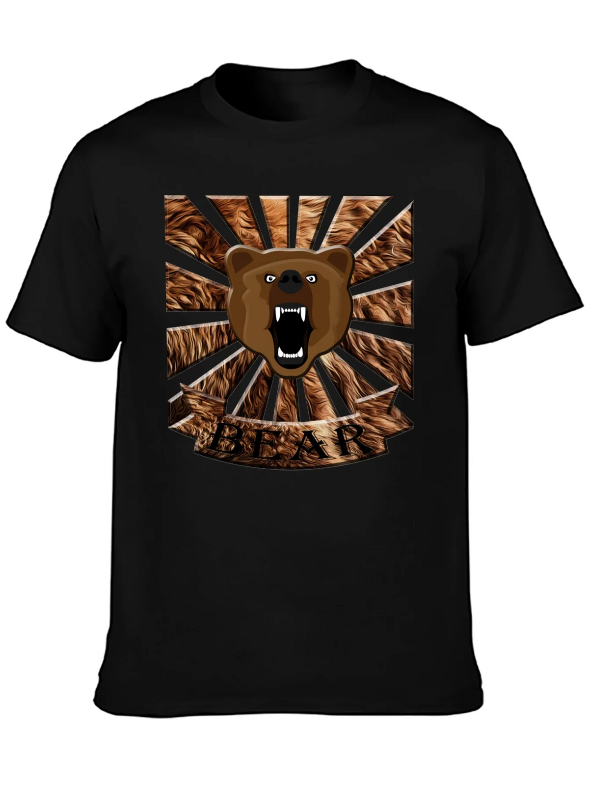 Roaring Bear Graphic T-Shirt - Mens Black Crew Neck Tee product image 3