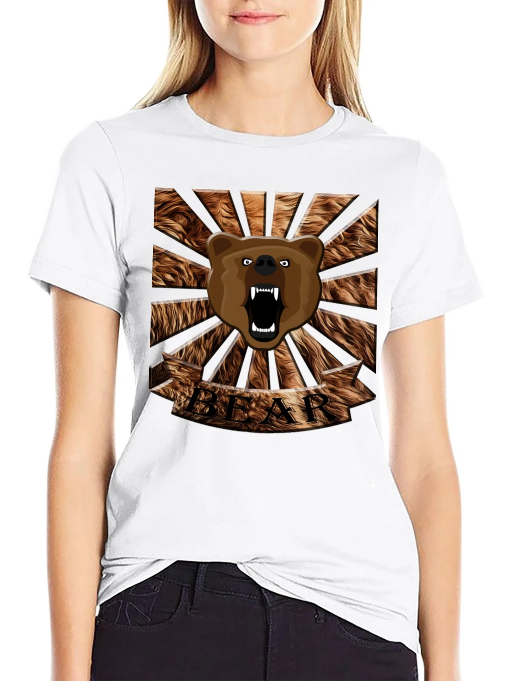 Roaring Bear Graphic T-Shirt - Mens Black Crew Neck Tee product image 8