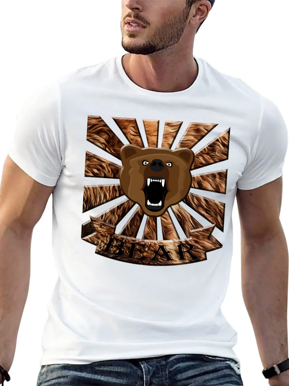 Roaring Bear Graphic T-Shirt - Mens Black Crew Neck Tee product image 12