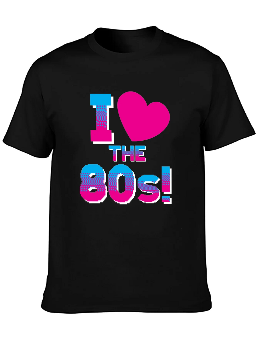 I Love the 80s Retro Graphic Black T-Shirt product image 3