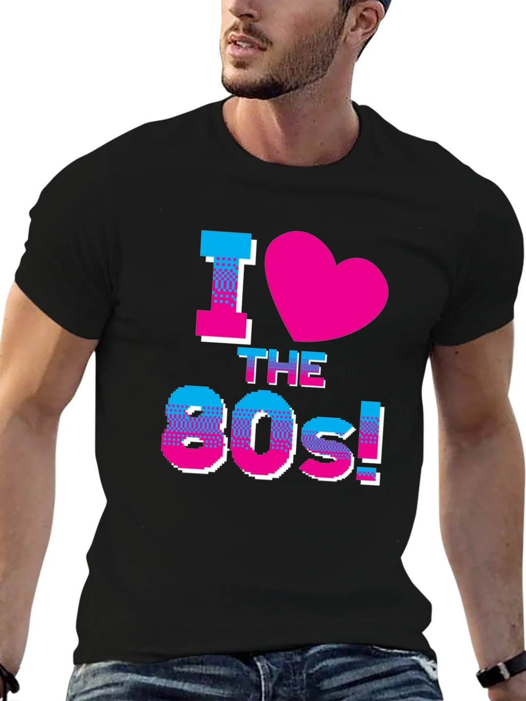 I Love the 80s Retro Graphic Black T-Shirt product image 6