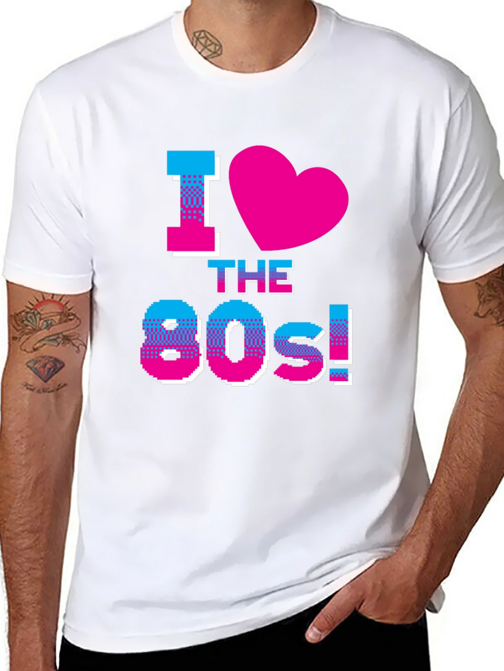 I Love the 80s Retro Graphic Black T-Shirt product image 7