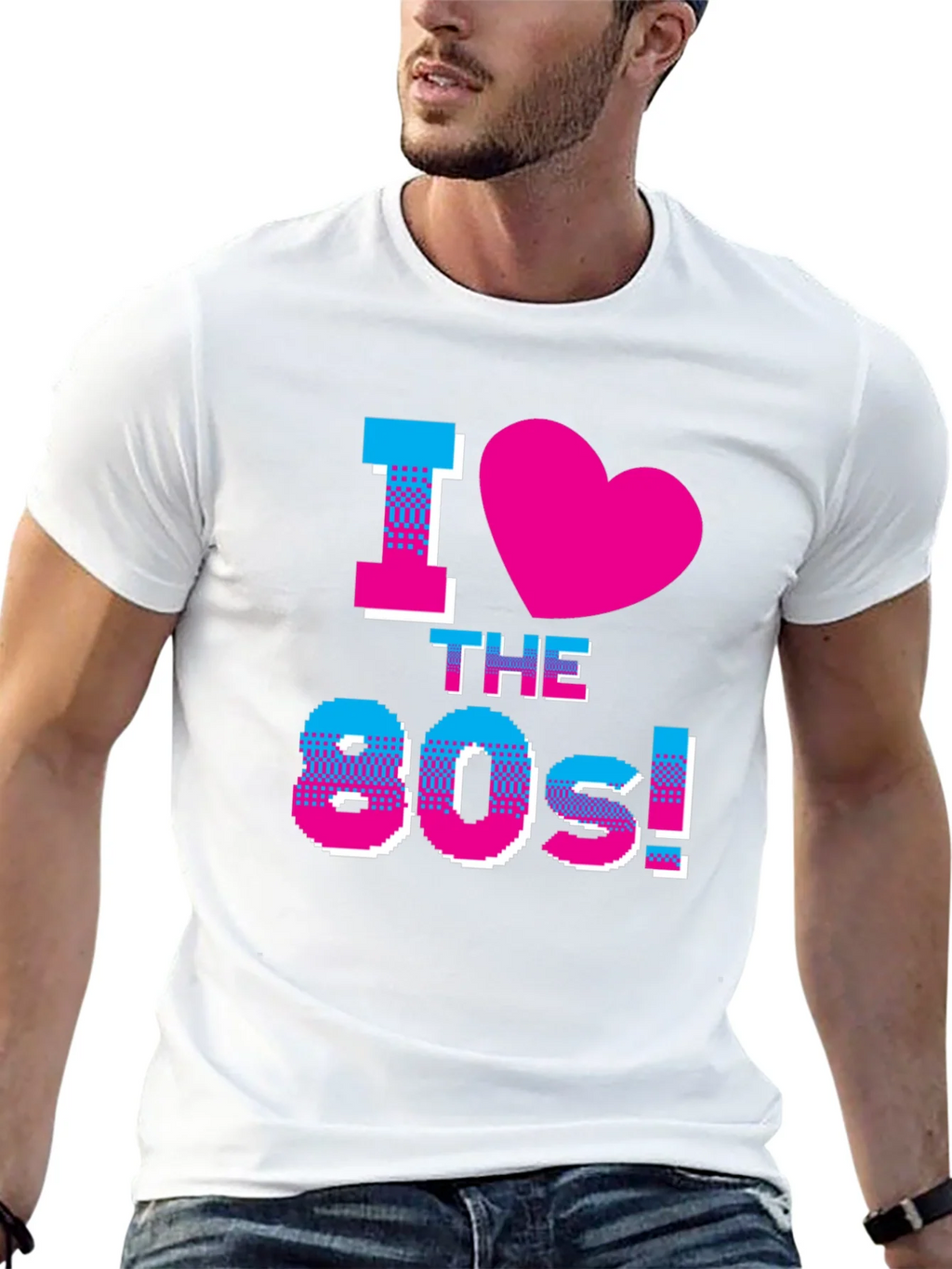 I Love the 80s Retro Graphic Black T-Shirt product image 12
