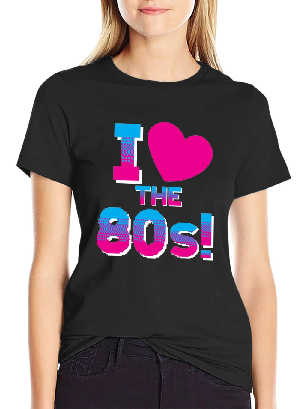 I Love the 80s Retro Graphic Black T-Shirt product image 2