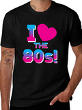 I Love the 80s Retro Graphic Black T-Shirt product image 1
