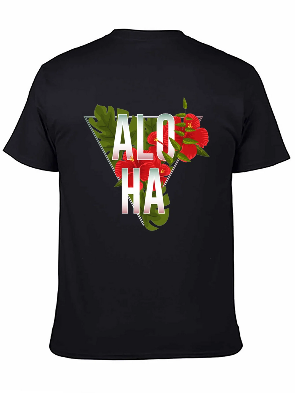 Aloha Floral Triangle Graphic Tee - Black product image 4