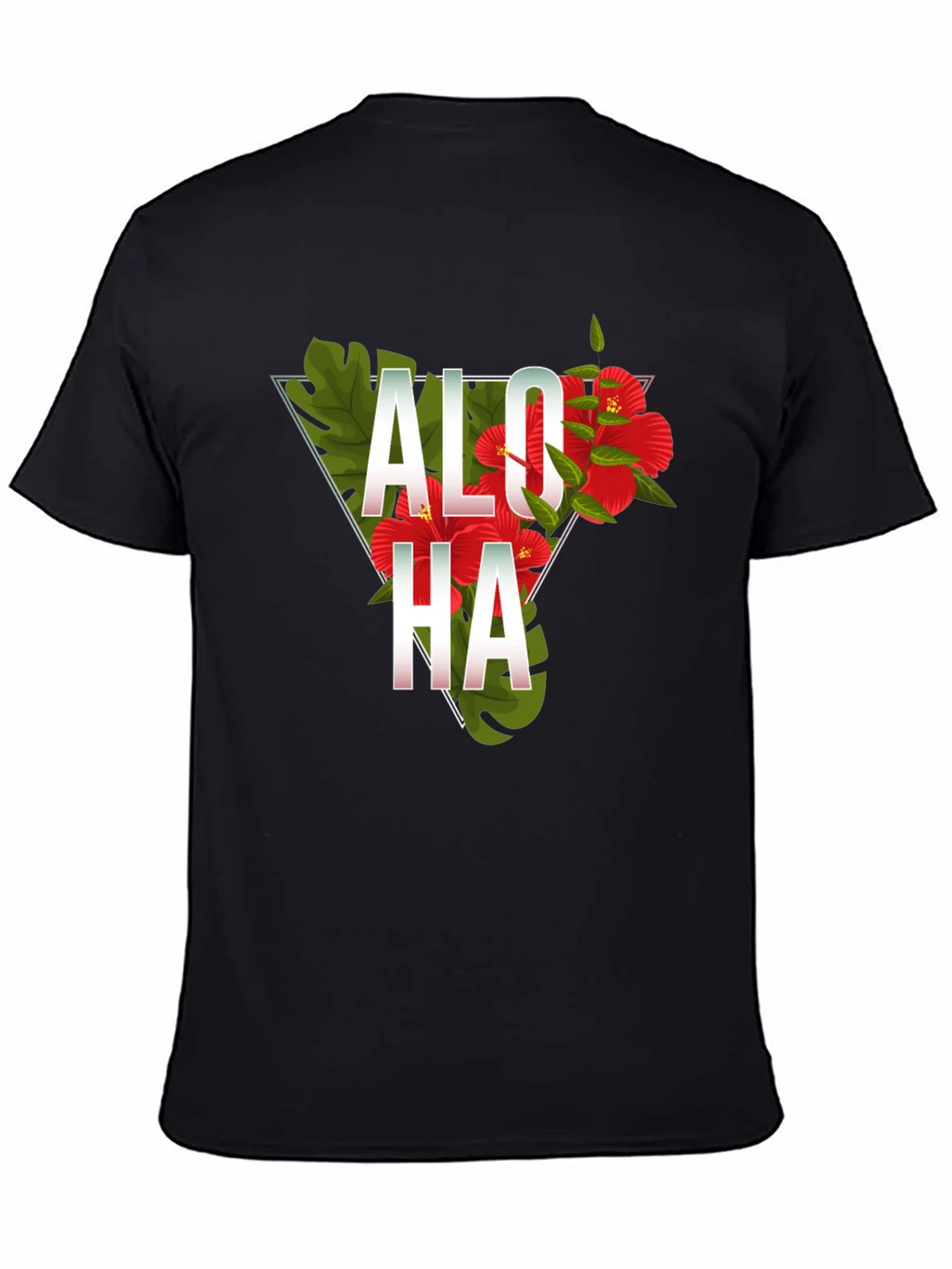 Aloha Floral Triangle Graphic Tee - Black product image 4