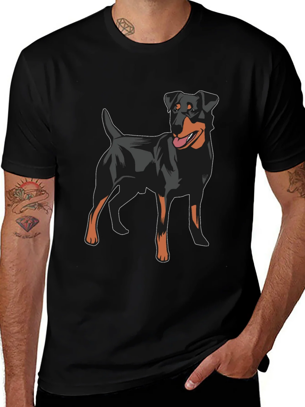Dog Lovers Black T-Shirt - Jagdterrier Graphic Tee product image 1