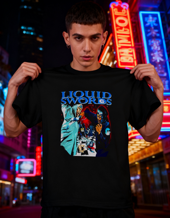 Liquid Swords Hip-Hop Graphic T-Shirt - 100% Cotton, Retro product image 6