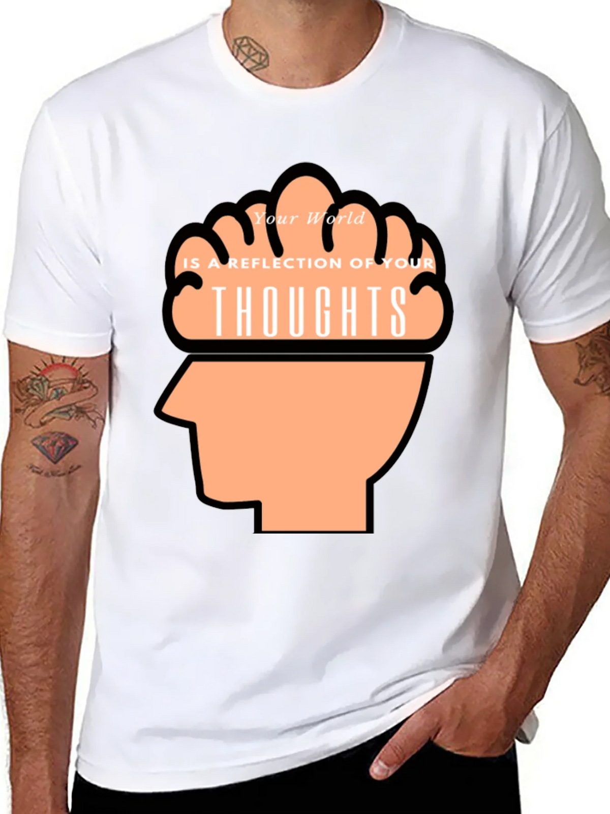 Thoughtful Reflection Graphic Tee - Mens Black T-Shirt product image 7