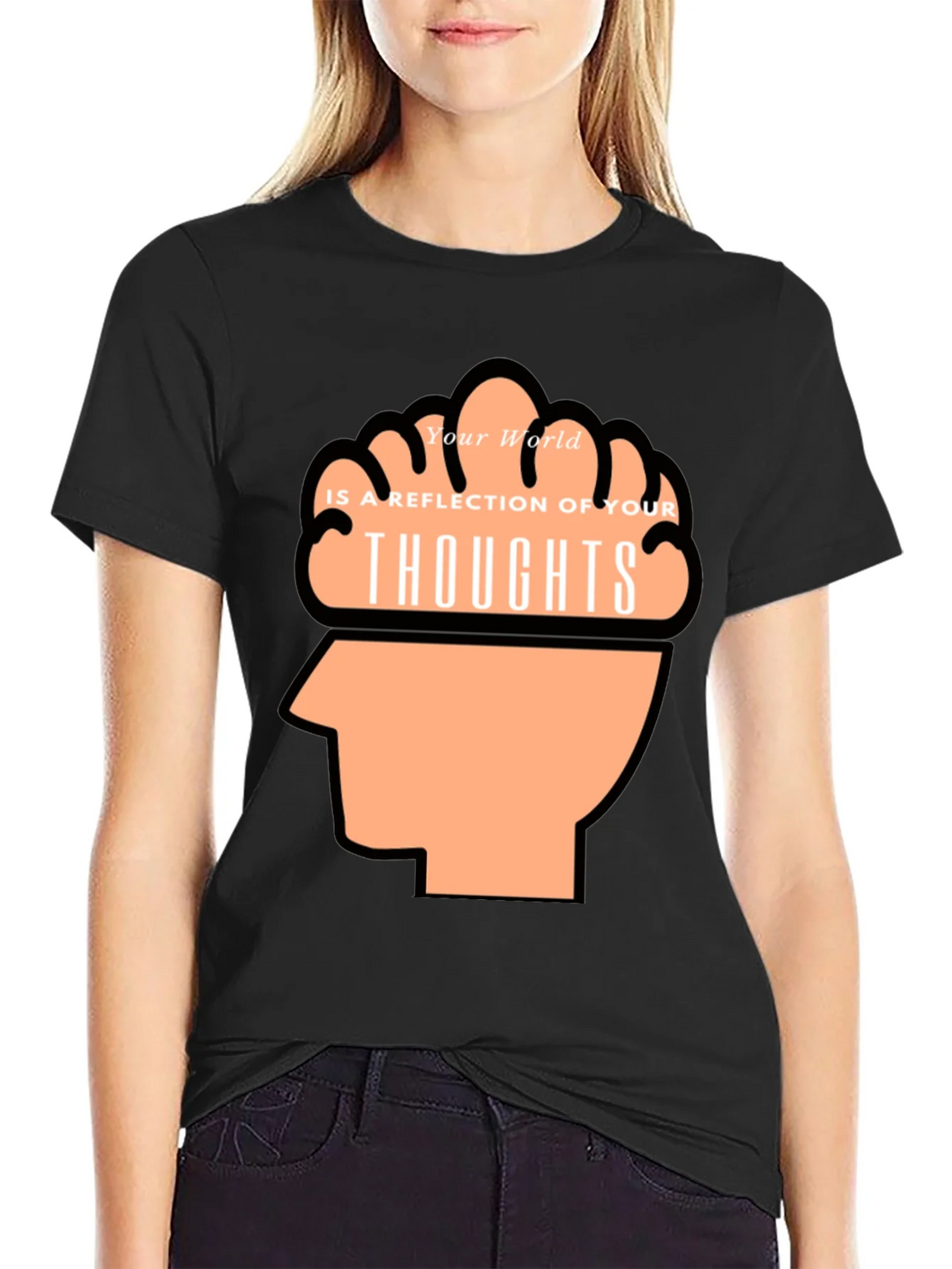 Thoughtful Reflection Graphic Tee - Mens Black T-Shirt product image 2