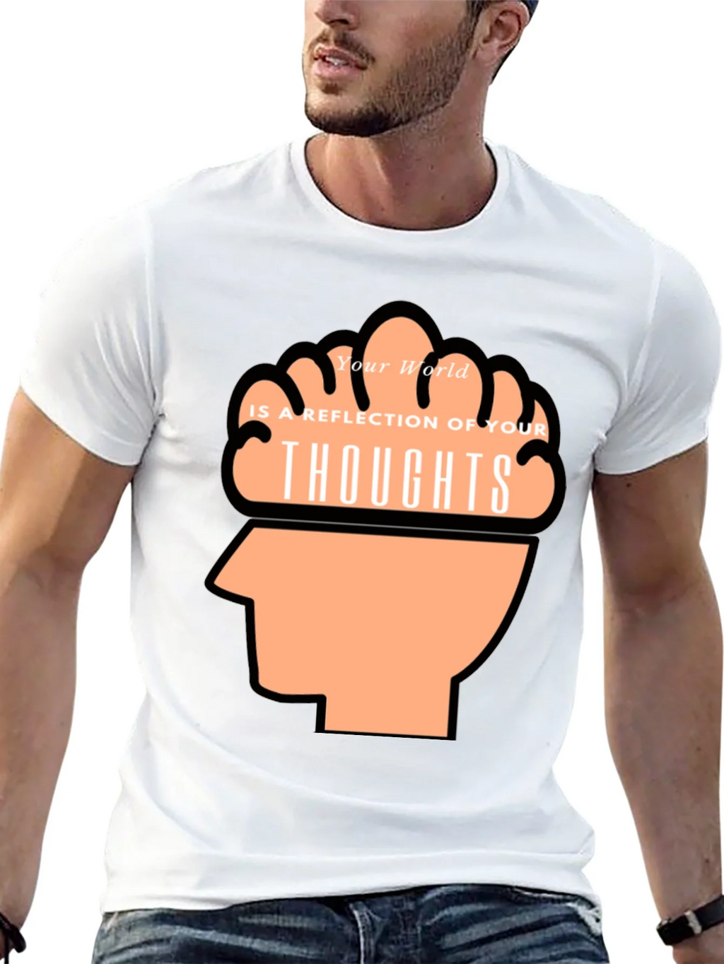 Thoughtful Reflection Graphic Tee - Mens Black T-Shirt product image 12