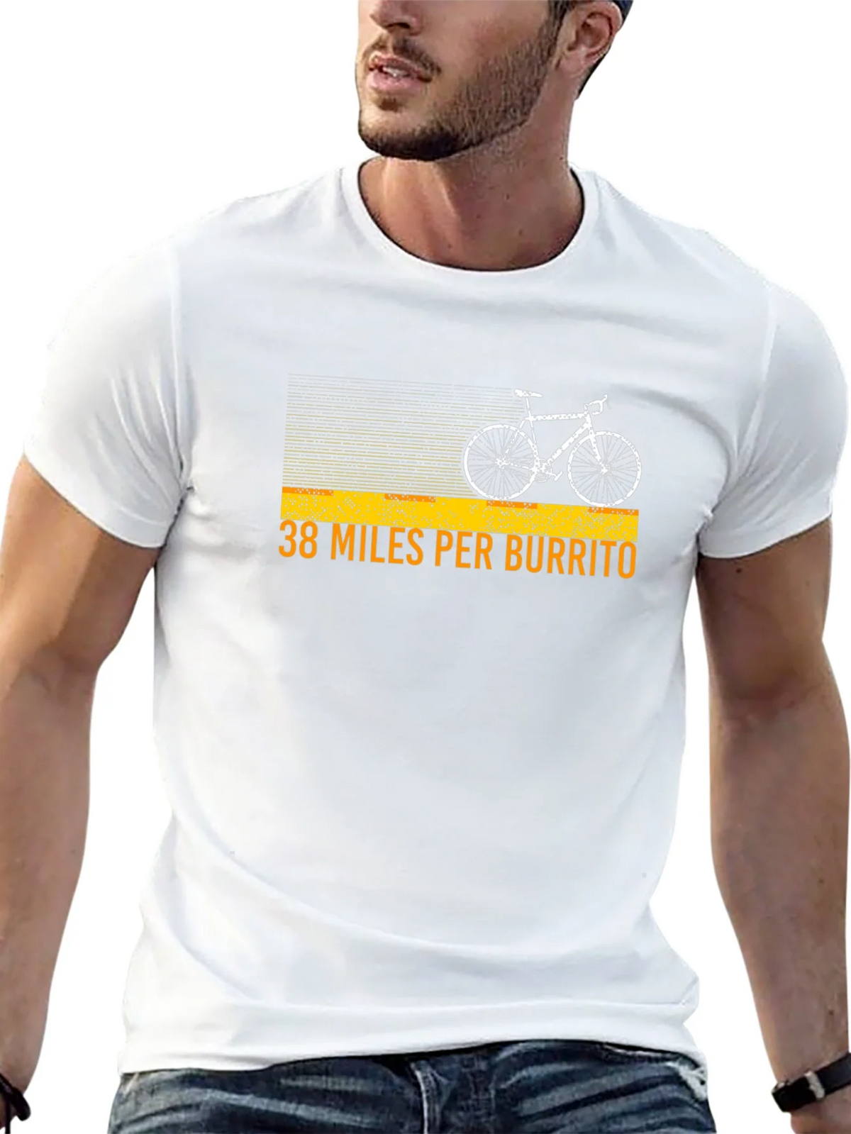 38 Miles Per Burrito Funny Cycling T-Shirt product image 12