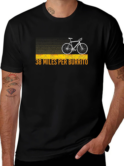 38 Miles Per Burrito Funny Cycling T-Shirt product image 1