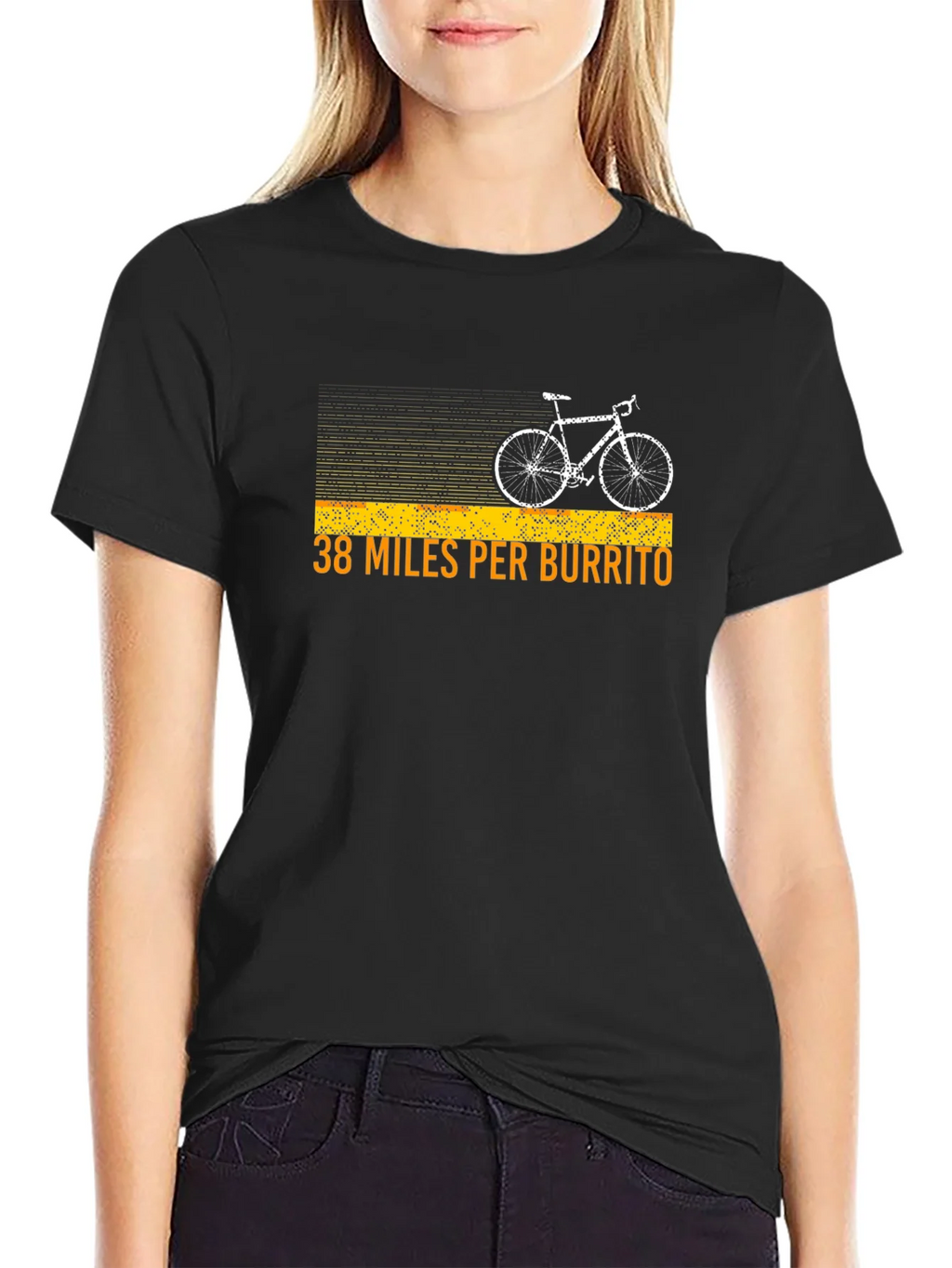38 Miles Per Burrito Funny Cycling T-Shirt product image 2