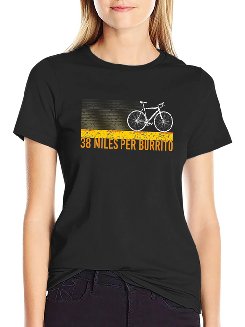 38 Miles Per Burrito Funny Cycling T-Shirt product image 2