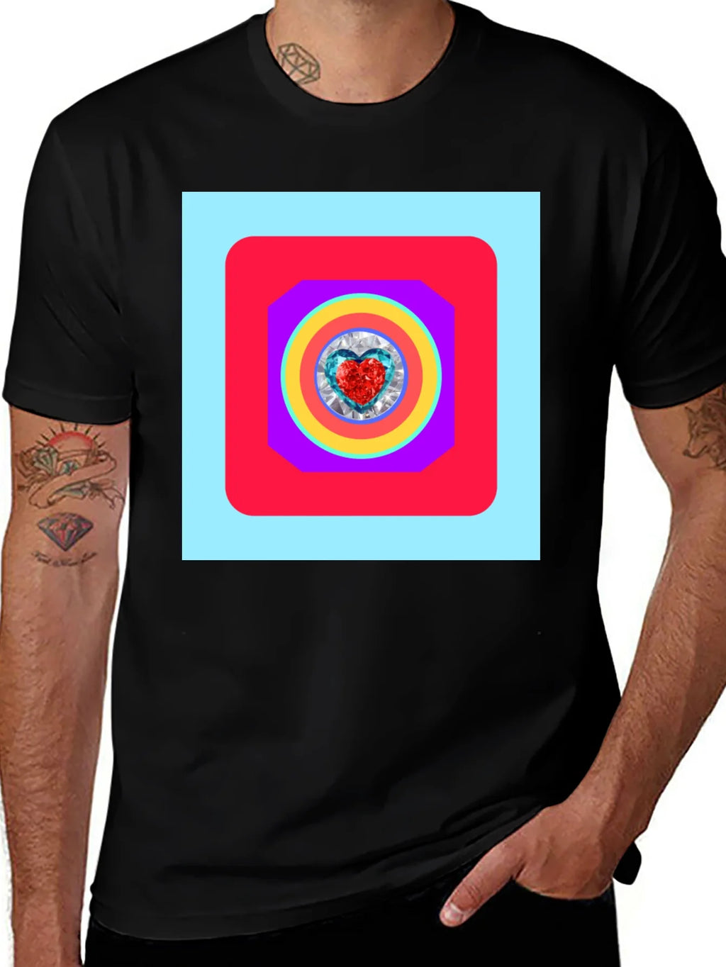 Geometric Heart Graphic Tee - Stylish Menswear product image 1