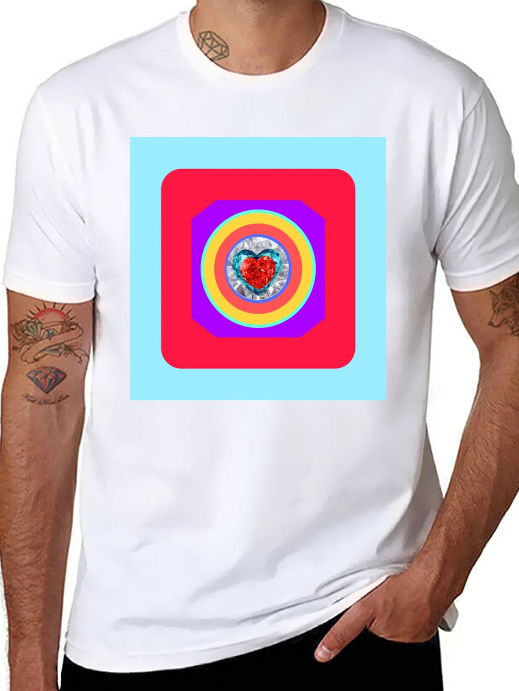 Geometric Heart Graphic Tee - Stylish Menswear product image 7