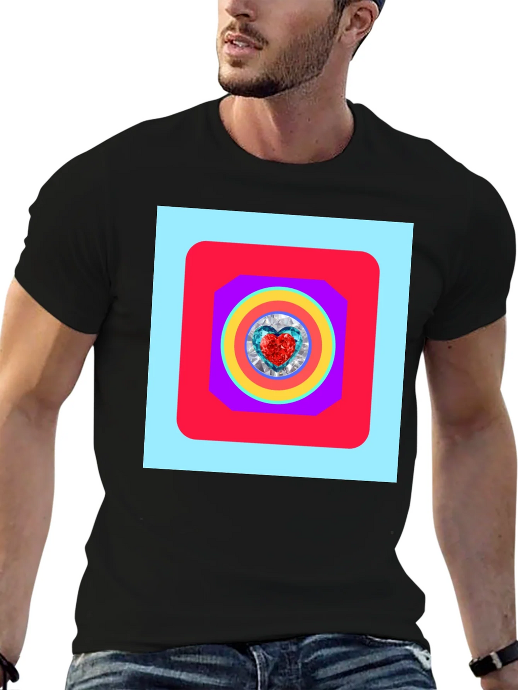 Geometric Heart Graphic Tee - Stylish Menswear product image 6