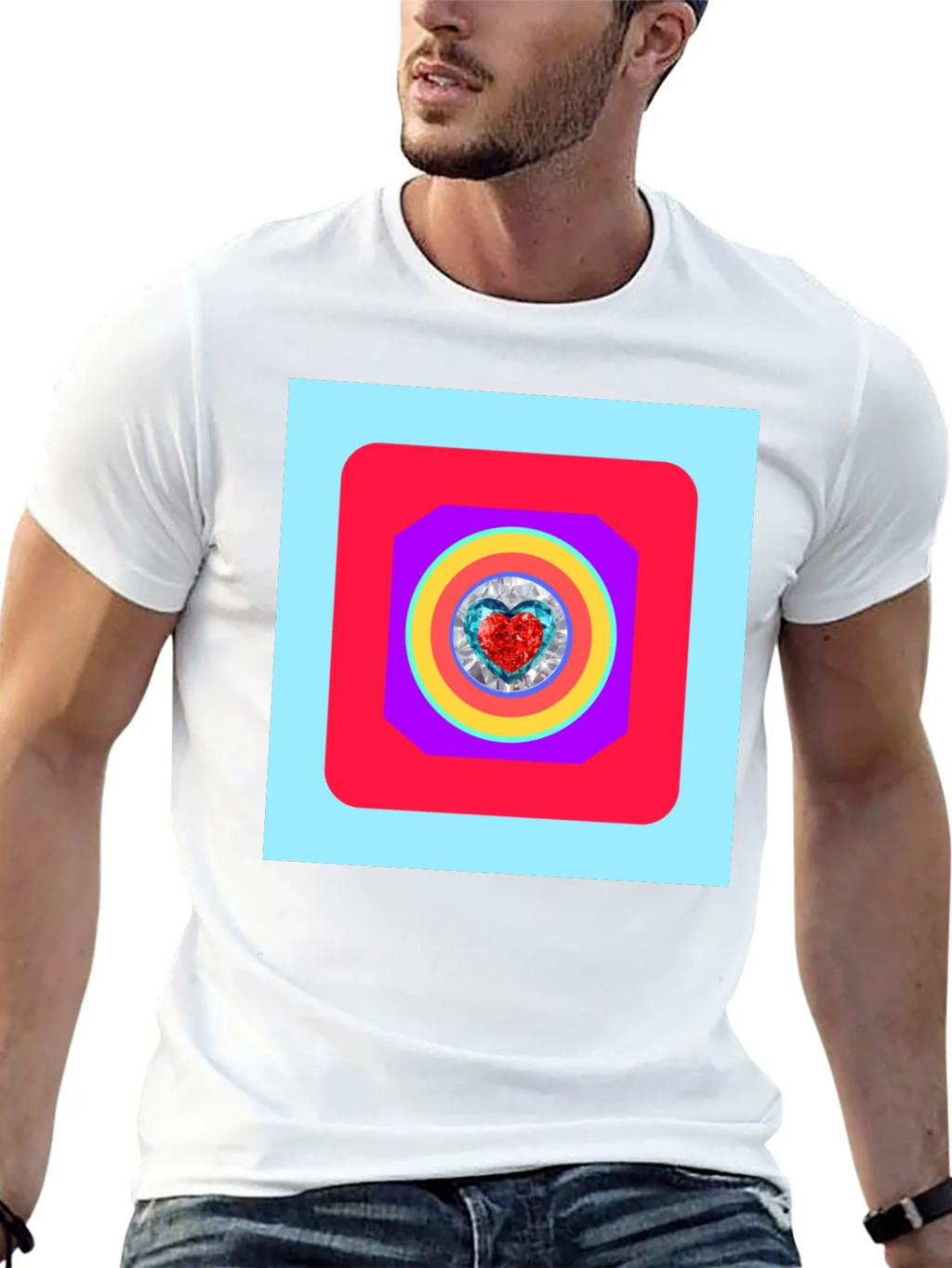Geometric Heart Graphic Tee - Stylish Menswear product image 12
