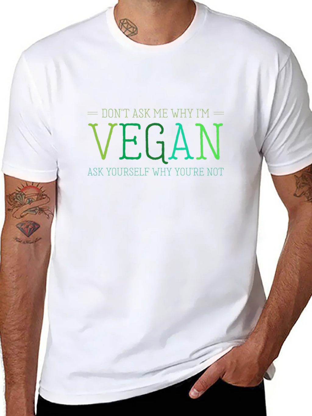 Vegan Statement T-Shirt - Ask Yourself product image 7