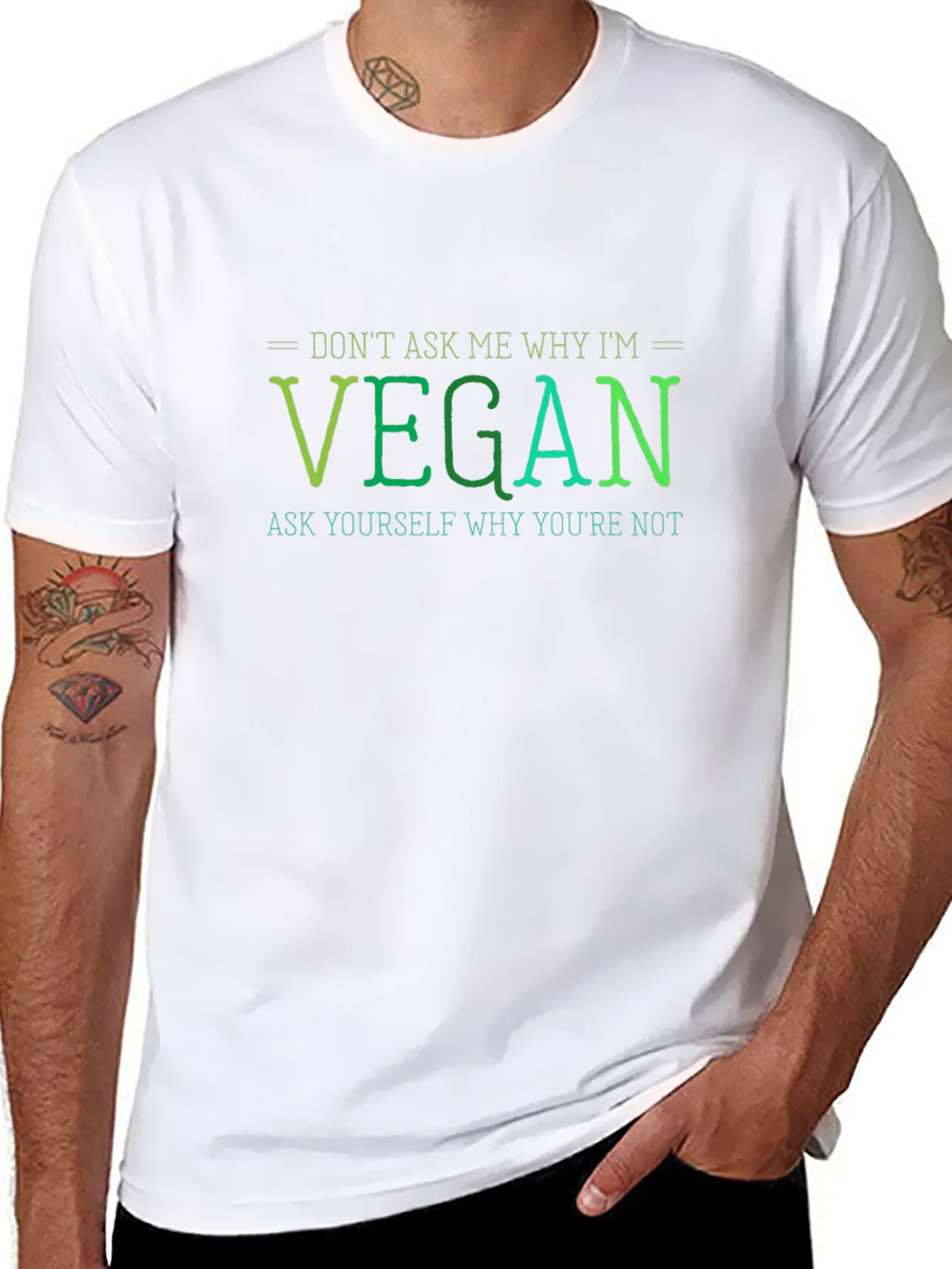 Vegan Statement T-Shirt - Ask Yourself product image 7