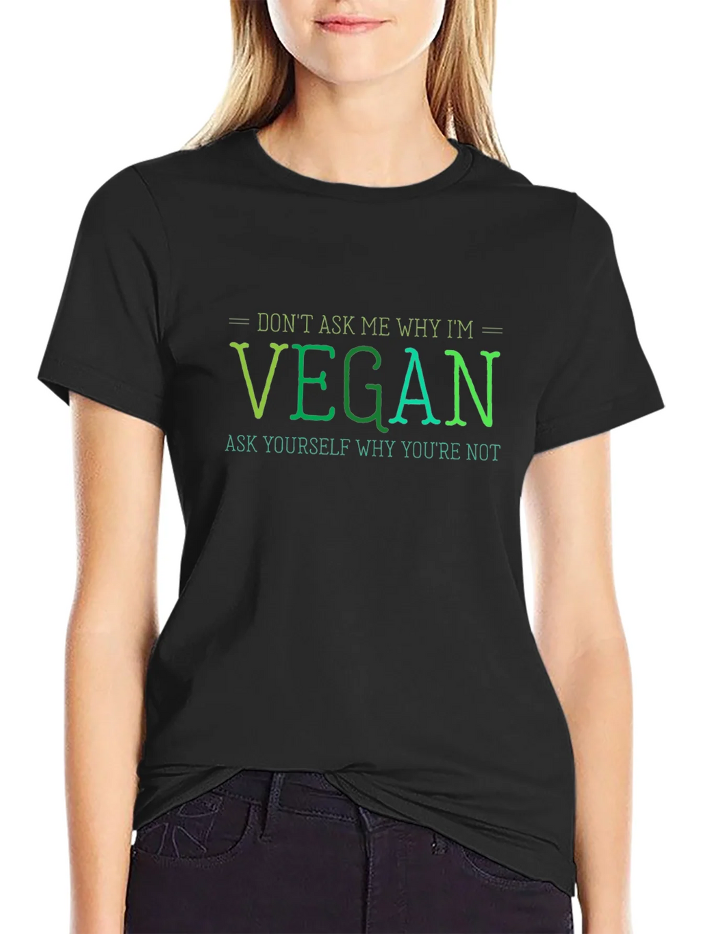 Vegan Statement T-Shirt - Ask Yourself product image 2