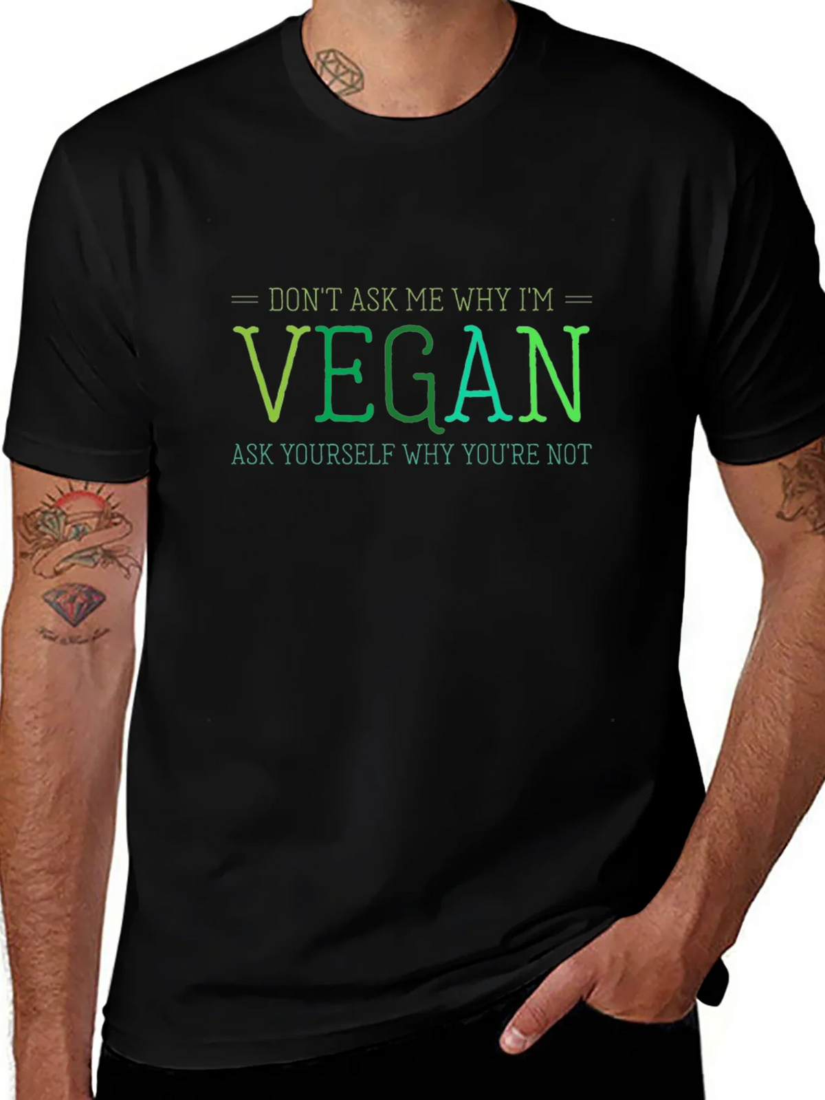 Vegan Statement T-Shirt - Ask Yourself product image 1