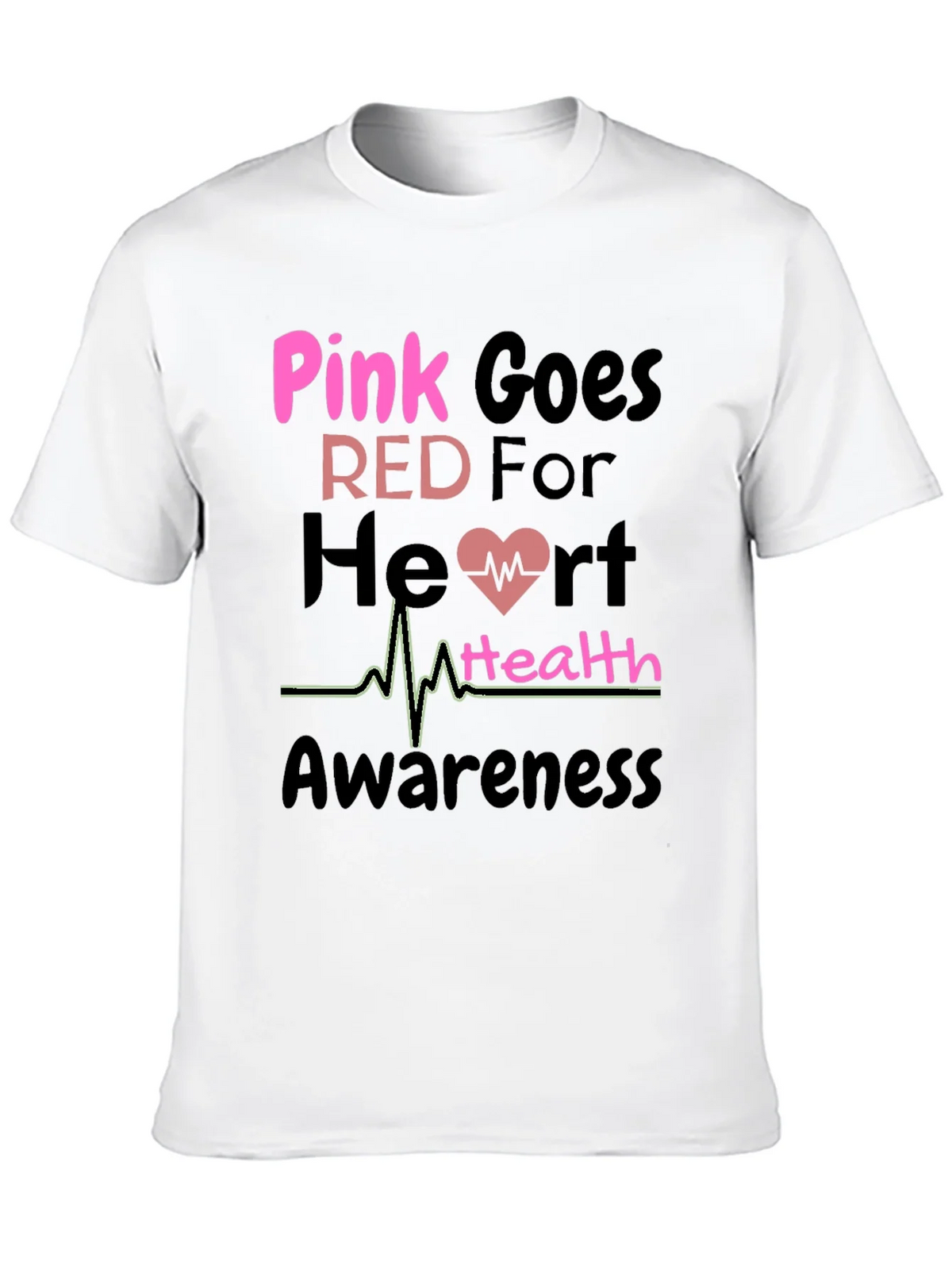 Pink Goes Red Heart Health Awareness T-Shirt product image 9