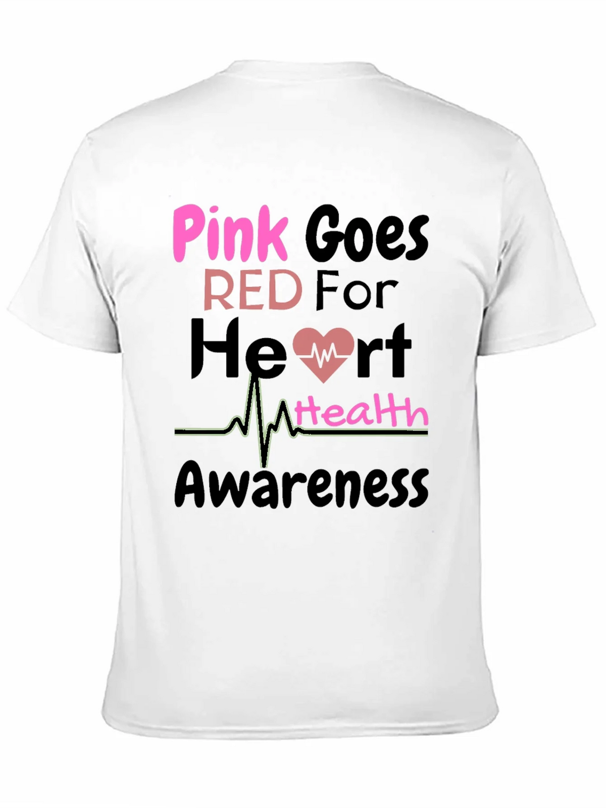 Pink Goes Red Heart Health Awareness T-Shirt product image 10
