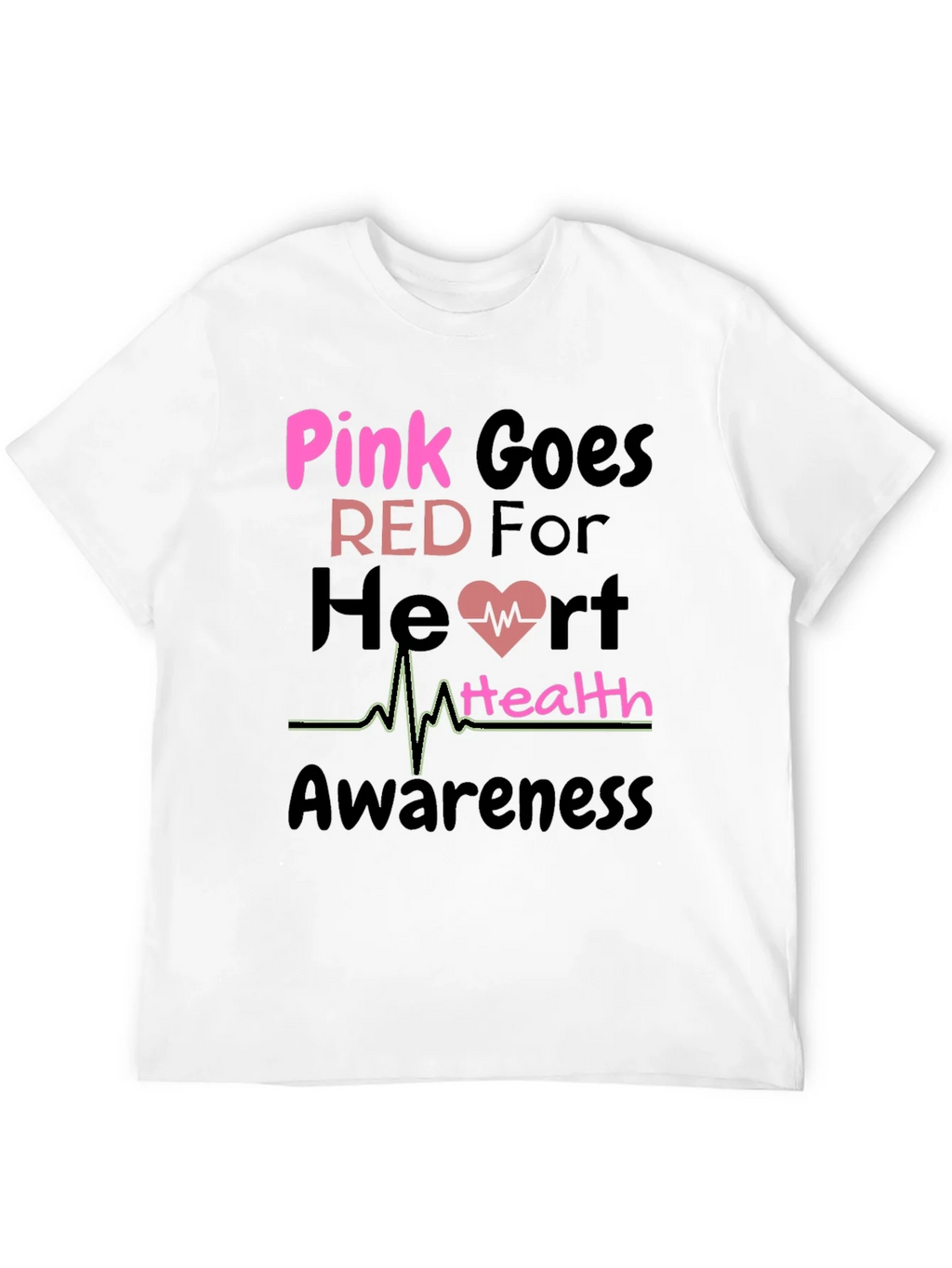 Pink Goes Red Heart Health Awareness T-Shirt product image 11