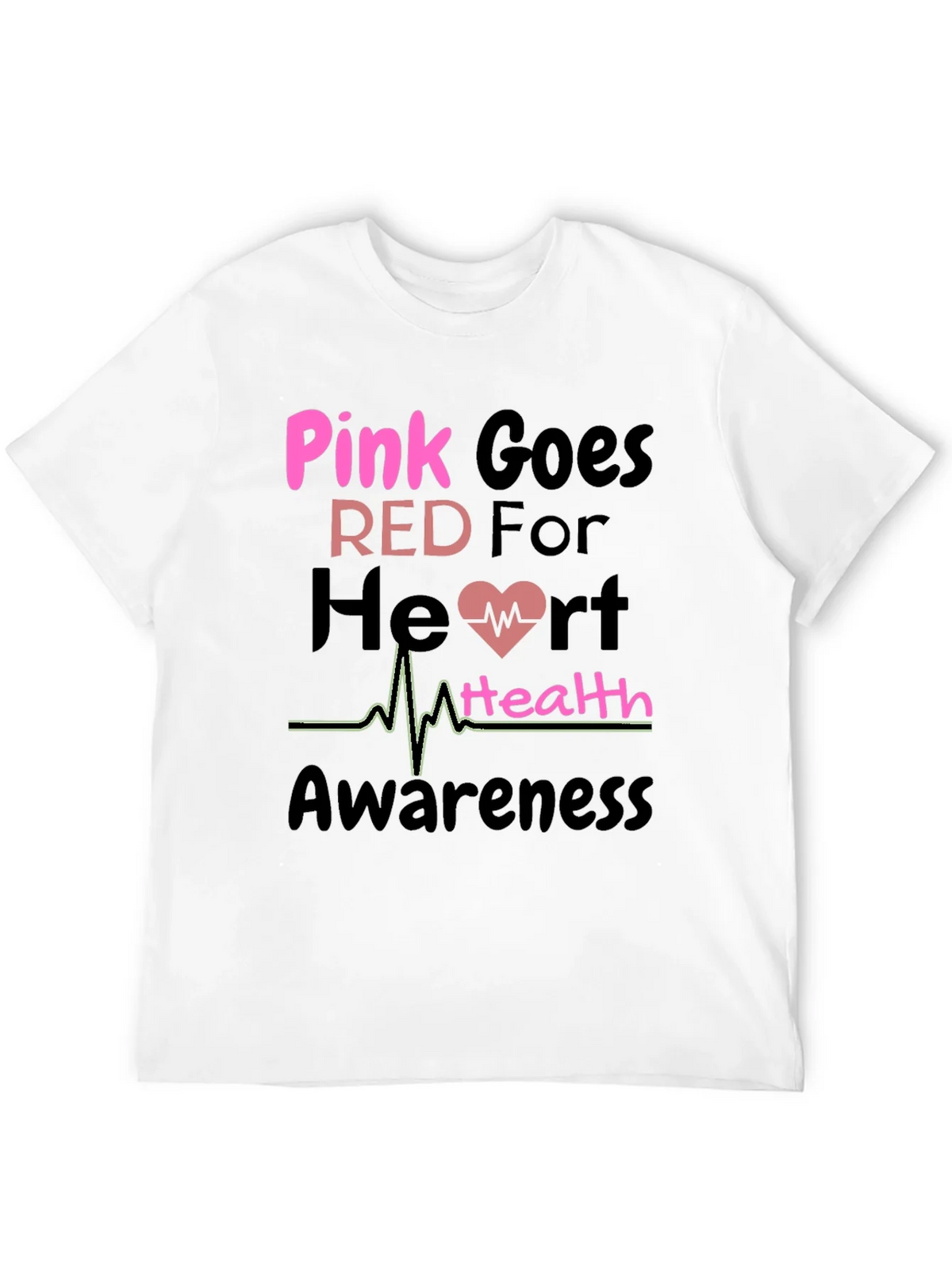 Pink Goes Red Heart Health Awareness T-Shirt product image 11