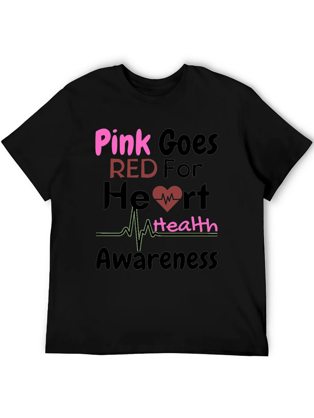 Pink Goes Red Heart Health Awareness T-Shirt product image 5